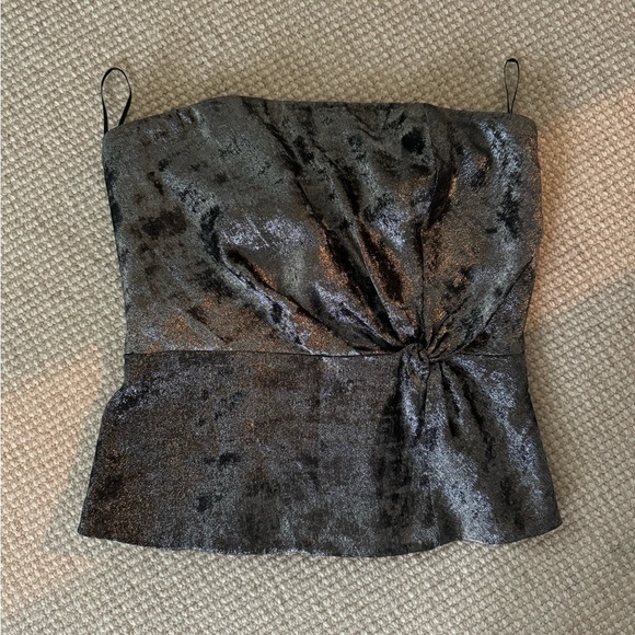 Lavender brown silver strapless top. Size XS - Picture 1 of 2